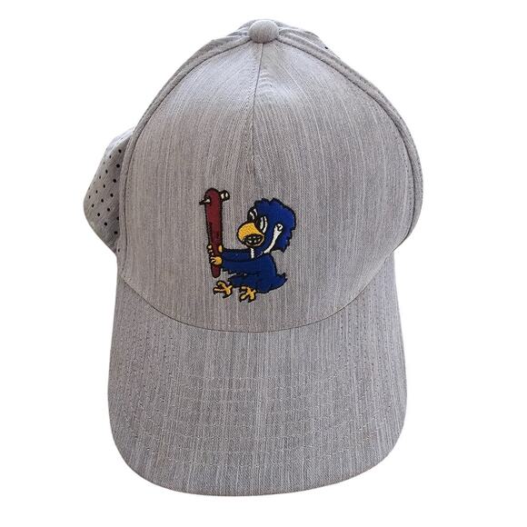 Kansas Jayhawks Snapback Vented Baseball Hat by Swannies Golf Gray - Picture 1 of 5